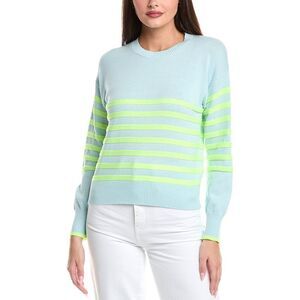Wispr Womens Brynn Stripe Silk-Blend Sweater, Blue